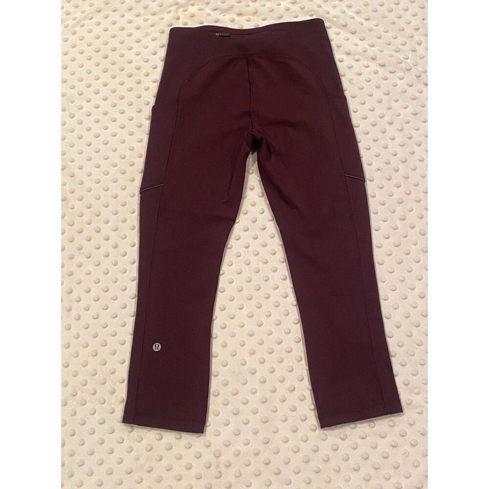 RARE EUC Lululemon Speed Up Crop 21" Black Cherry leggings size 4 Y2K Athleisure - Picture 4 of 6